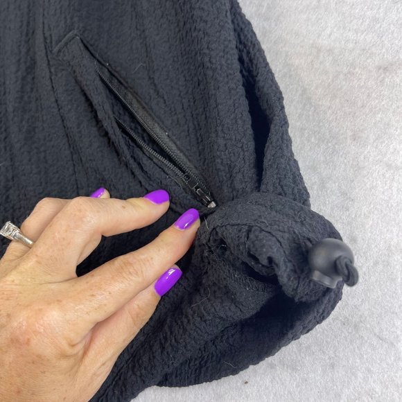 ORVIS Womens L Black Stretch Zip Up Pockets Searsucker Jacket Sweater - Picture 9 of 10